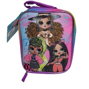 LOL Surprise OMG Reusable Kids Lunch Box Insulated Soft Bag MGA Fashion Glitter
